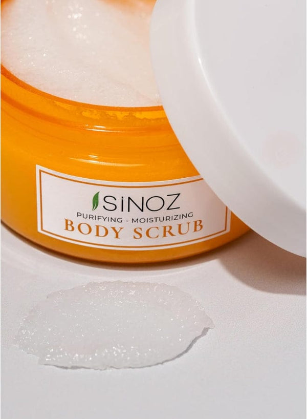 Sinoz Gold Aura Body Scrub – Natural Salt Exfoliation with Soothing Cucumber Extract, 300g