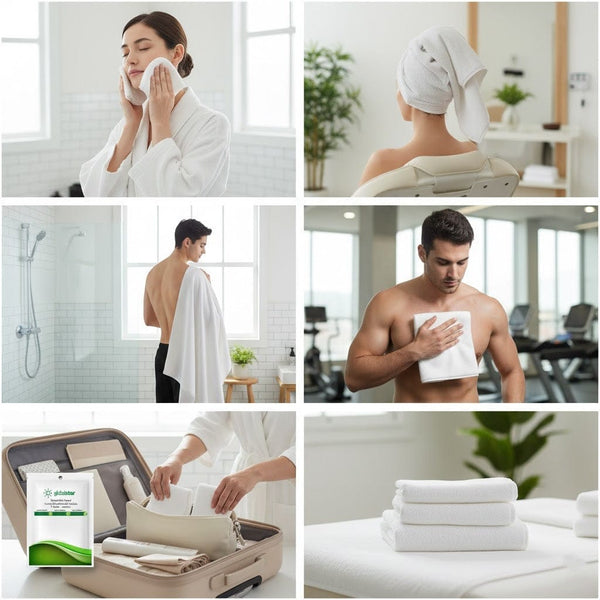 Globalstar Disposable Towels (Pack of 10, 20, or 40) - 3 Sizes for Face, Body, and Hair
