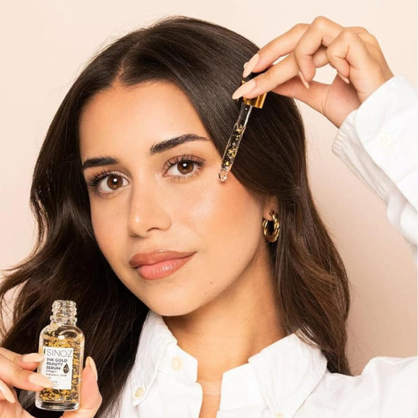 Sinoz 24K Gold Beauty Face Serum – Hydrating, Brightening & Anti-Aging Skincare, 30ml
