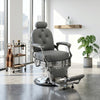 Globalstar Grey Premium Barber Chair JY6631 (JJ020) – 360° Rotating Reclining Luxury Salon Chair