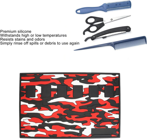 Globalstar Silicone Heat Resistant Styling Mat - Magnetic Organizer for Barber Tools