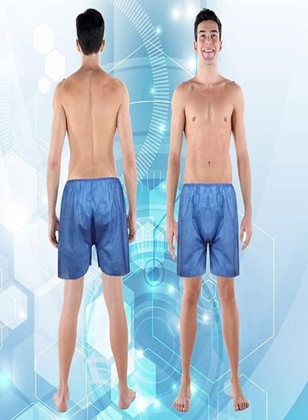 Globalstar Disposable Exam Shorts - Unisex Non-Woven Medical Patient Shorts with Elastic Waistband