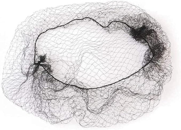 Globalstar Nylon Hairnet with Elastic Edge - 144 Black Mesh Hair Accessories for Secure Styling