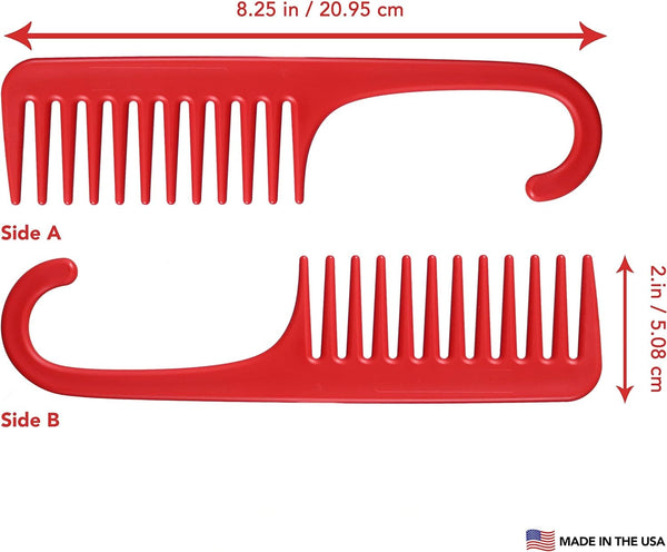 Globalstar Allegro Combs #1002 Wide Tooth Comb Red - The Ultimate Detangling Companion for Curly Locks