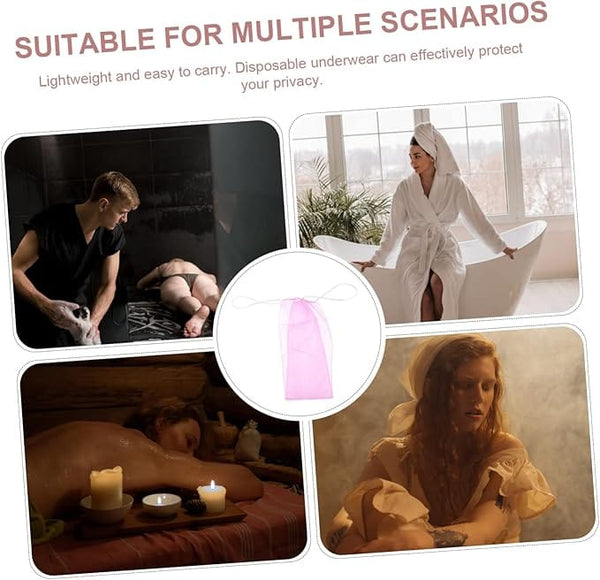 Globalstar Comfort Chic: 50-Pack Women's Disposable Pink Thong Liners - Versatile Underwear for Spa, Maternity & Travel Needs