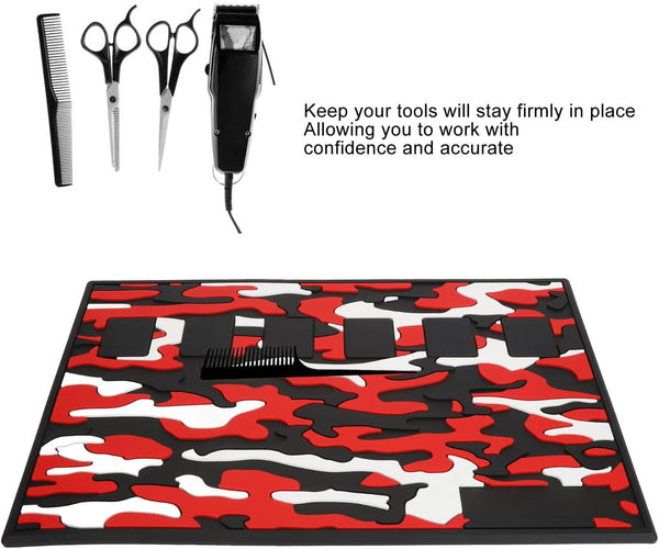 Globalstar Silicone Heat Resistant Styling Mat - Magnetic Organizer for Barber Tools