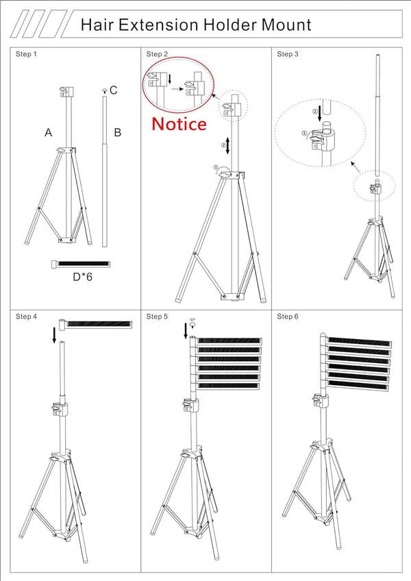 Globalstar Standing Hair Extension Rack for Braiding Professionals and Salons