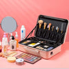 Globalstar Professional Black Makeup Train Case: Sleek Portable Organizer for Makeup Artists and Beauty Enthusiasts