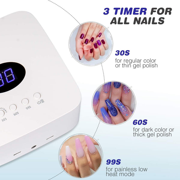 مصباح أظافر LED UV اللاسلكي من Globalstar - مثالي للاستخدام في المنزل وفي الصالونات