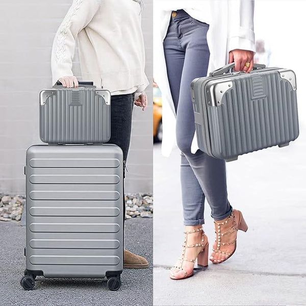 Globalstar Portable Hard Shell Cosmetic Travel Case – Mini ABS Makeup Bag with Elastic Band
