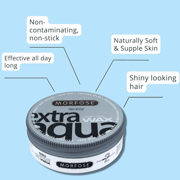 Morfose Extra Aqua Hair Gel Wax 175ml - Flexible Hold for Your Perfect Style