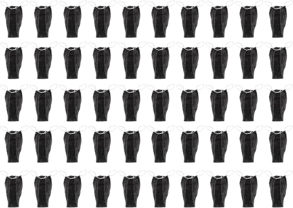 Globalstar Black Disposable Thongs - 50 Pack for Spa, Travel, and Everyday Use