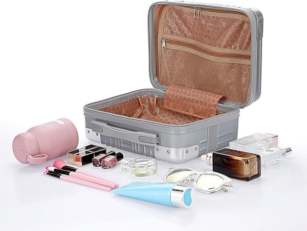 Globalstar Portable Hard Shell Cosmetic Travel Case – Mini ABS Makeup Bag with Elastic Band