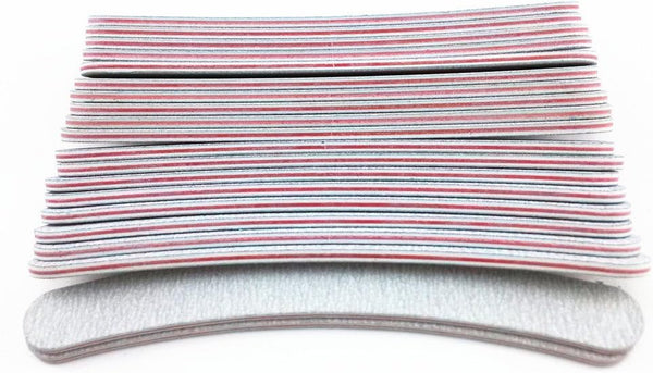 Golabalstar Curved Zebra Nail Files – Professional 100/180 Grit Emery Boards for Home & Salon (25 PCS)