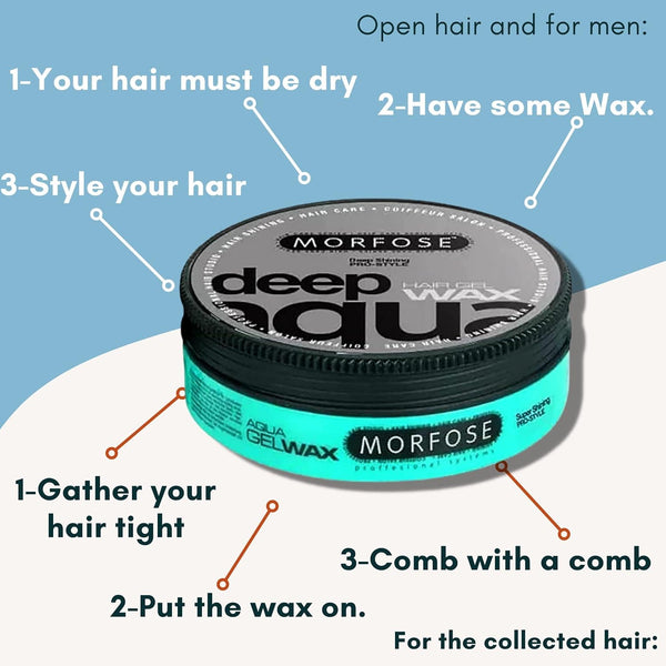 Morfose Deep Aqua Gel Wax 175ml - Perfect Hold & Shine for Individual Styles