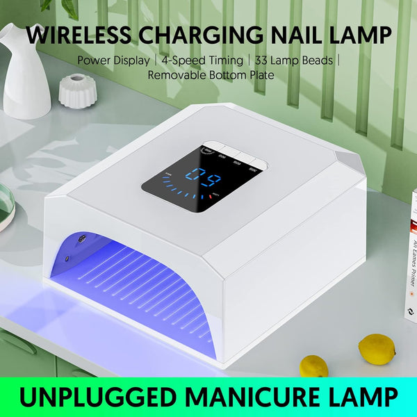 Globalstar Rechargeable 60W Cordless UV LED Nail Lamp with Automatic Sensor - Professional Gel Nail Dryer