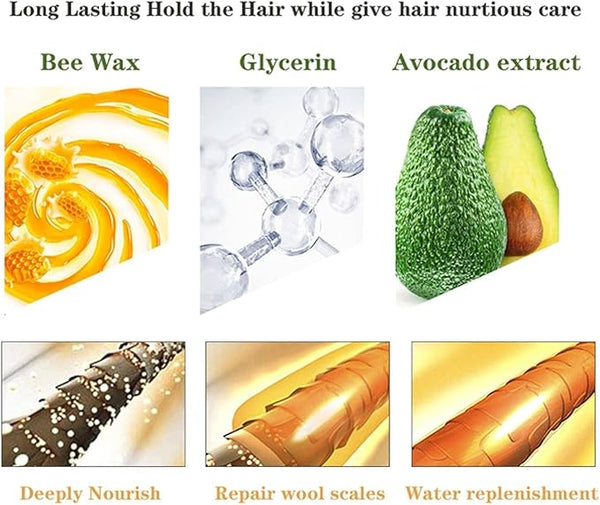 عصا شمع الشعر IKT - شمع تصفيف غير دهني للشعر المستعار الناعم والشعر المتطاير