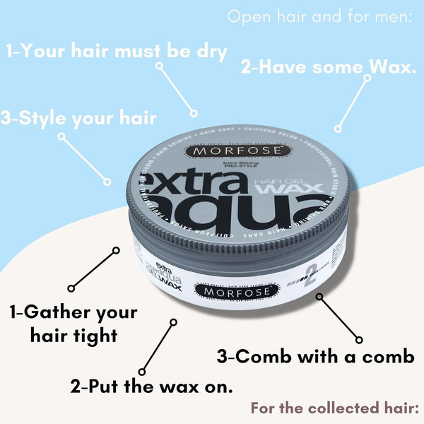 Morfose Extra Aqua Hair Gel Wax 175ml - Flexible Hold for Your Perfect Style