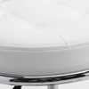 Globalstar 3015-KB White Leather Salon Stool – Adjustable Hydraulic Rolling Chair with Chrome Base