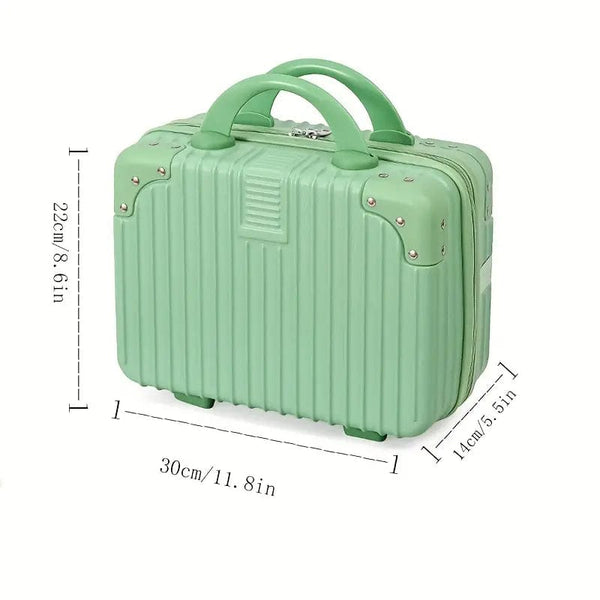 Globalstar Green Hard Shell Makeup Travel Case - Waterproof ABS Cosmetic Organizer with Secure Closure