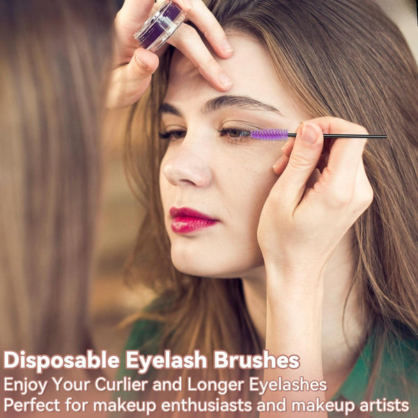 Globalstar 50 Pack Disposable Eyelash Brushes - Adjustable Eyelash Spoolies for Perfect Makeup