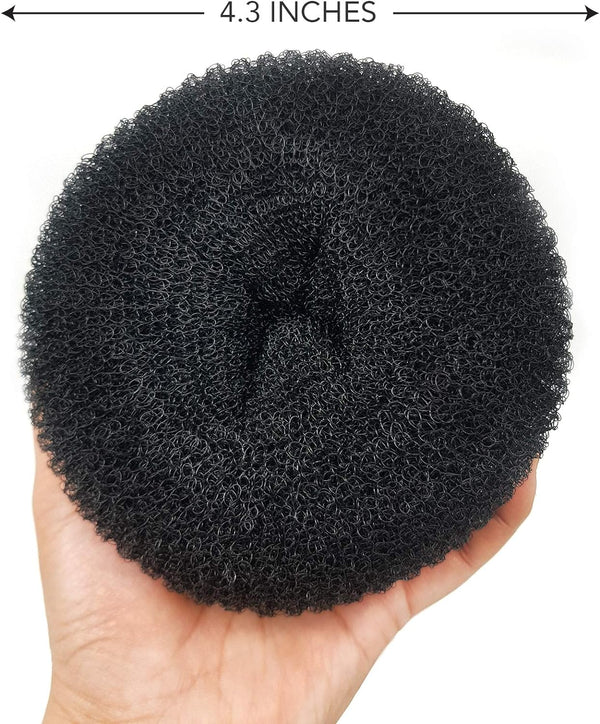 Globalstar Donut Hair Bun Black (4.3inches Pack of 3) - Instantly Chic