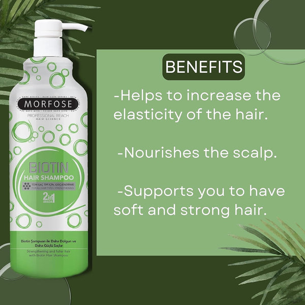 Morfose Biotin Hair Shampoo 1000ml - Nourish and Strengthen with Biotin