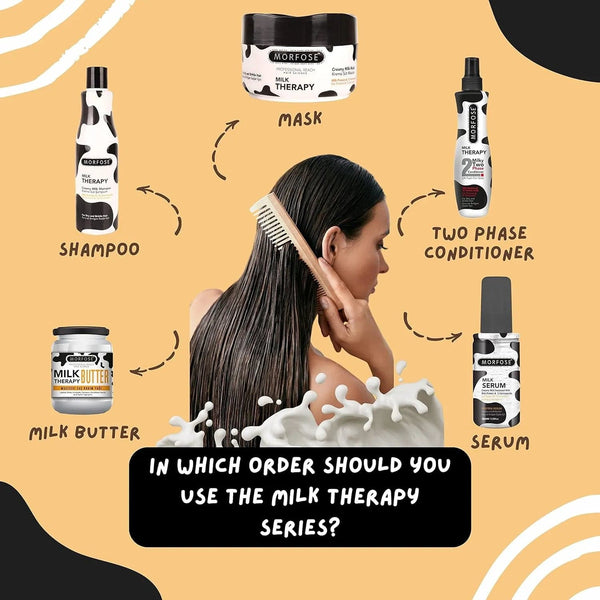 Morfose Milk Therapy Butter Hair Oil (200ml): Nourishing and repairing hair care for all hair types.