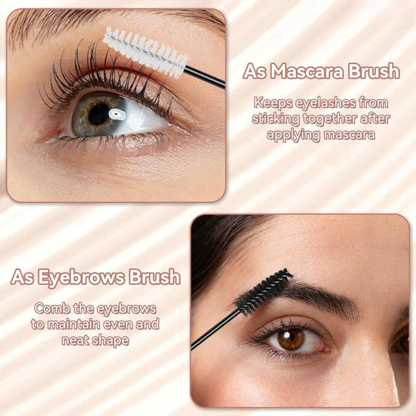 Globalstar 50 Pack Disposable Eyelash Brushes - Adjustable Eyelash Spoolies for Perfect Makeup