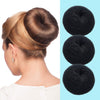 Globalstar Donut Hair Bun Black (4.3inches Pack of 3) - Instantly Chic