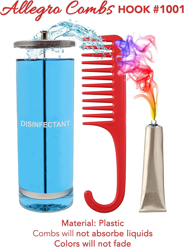 Globalstar Allegro Combs #1002 Wide Tooth Comb Red - The Ultimate Detangling Companion for Curly Locks