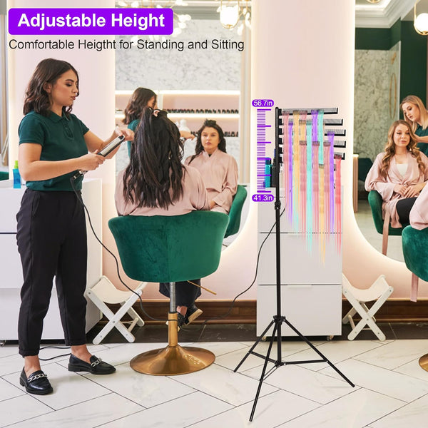 Globalstar Standing Hair Extension Rack for Braiding Professionals and Salons