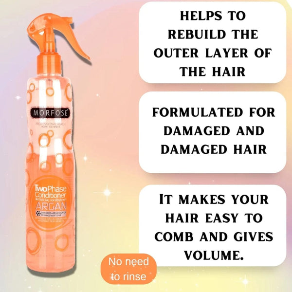 Morfose Argan Hair Care Kit – 500ml Shampoo, 250ml Mask & 400ml 2-Phase Conditioner for Smooth, Shiny Hair