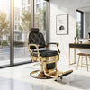 Globlastar BC-9998 Black Gold Barber Chair – 360° Rotating Reclining Salon Chair