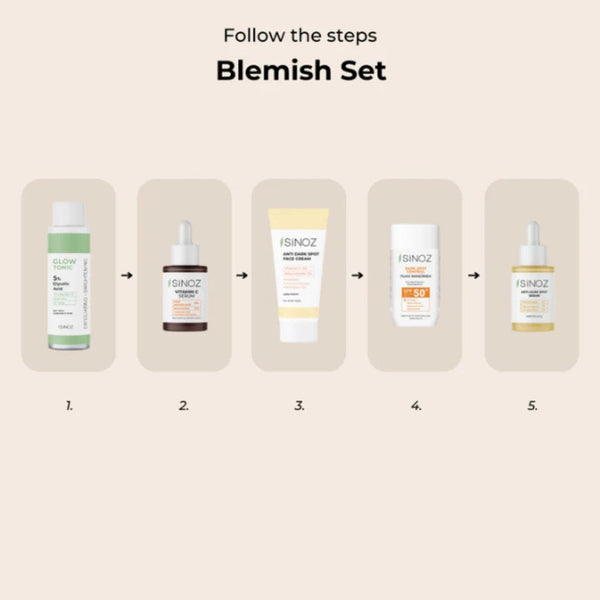 Sinoz Blemish Set 5-in-1 – Dark Spot Treatment & Brightening Skincare Kit
