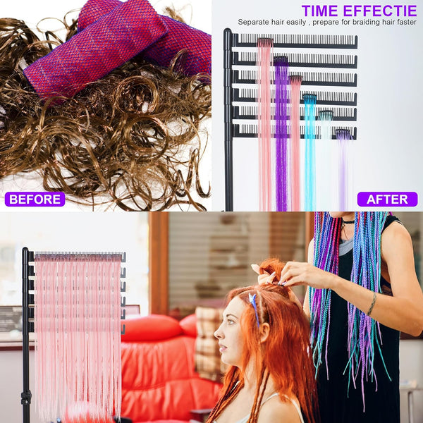 Globalstar Standing Hair Extension Rack for Braiding Professionals and Salons