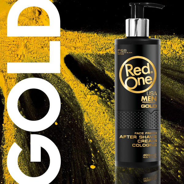 RedOne Gold After Shave Cream Cologne 400ml - Elegant Amber Scent, Ultimate Skin Care