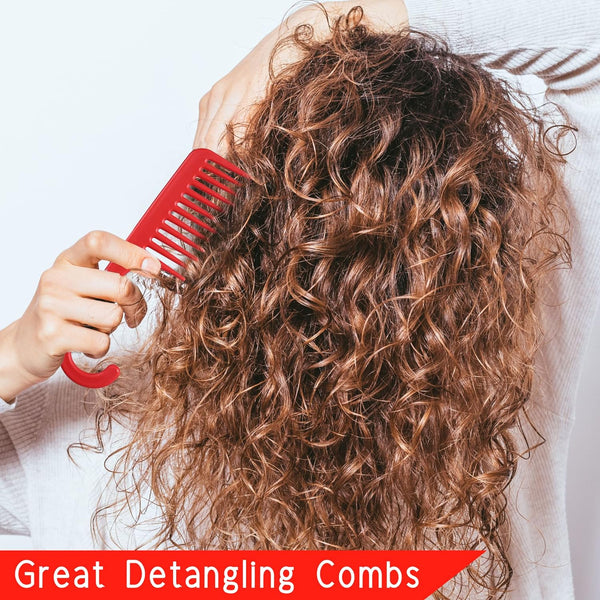 Globalstar Allegro Combs #1002 Wide Tooth Comb Red - The Ultimate Detangling Companion for Curly Locks