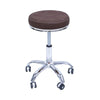 Global Star Coffee Rolling Stool: Round seat, smooth wheels, versatile for salons, offices, spas.pen_spark