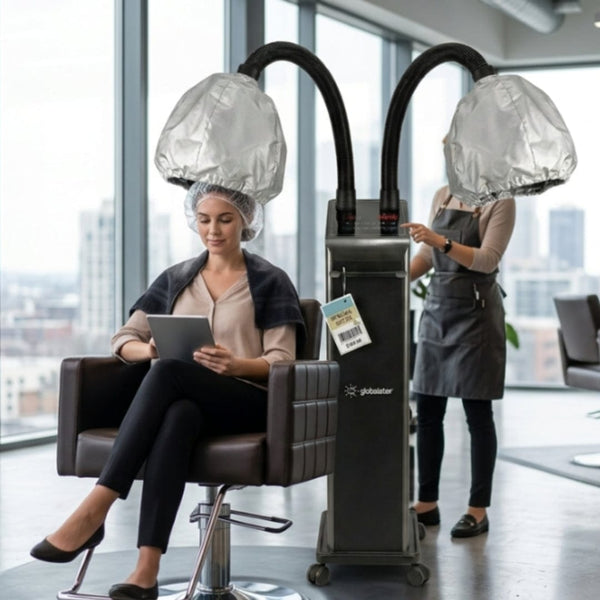 Globlastar BM3072 Digital Nano Hair Steamer Black – Professional Salon Steamer with Rolling Wheels