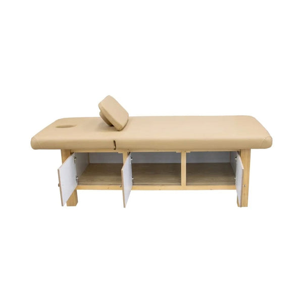 Globalstar Premium Wooden Massage Bed, Beige Color for Ultimate Comfort