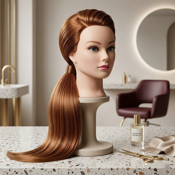 Globalstar Mannequin Training Head – Golden Hair Hairdressing Practice Head for Salon & Academy