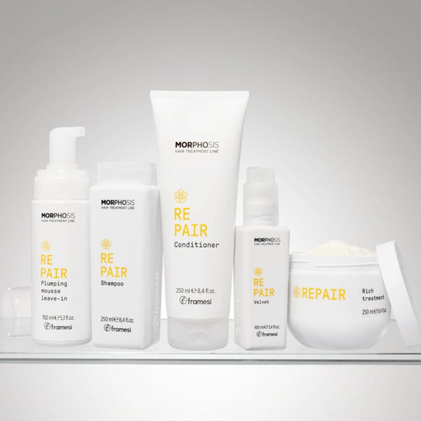 Framesi Morphosis Repair Velvet 3.4 fl oz/ 100ml – Leave-In Conditioner with Camellia Oil & Hyaluronic Acid for Damaged Hair