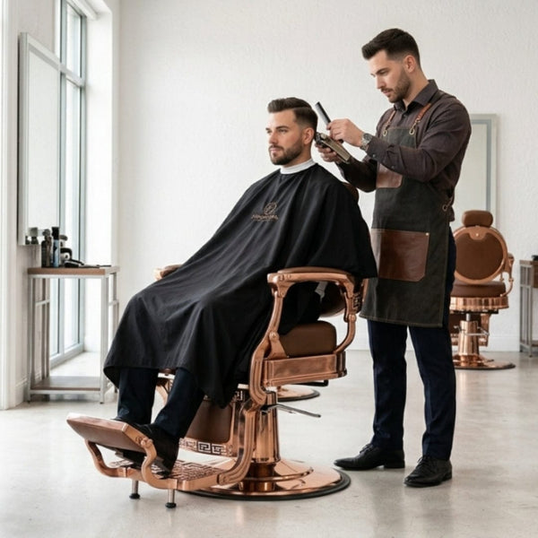 Globlastar DY-4816P Light Brown Barber Chair – Gold Accents Professional Salon Chair