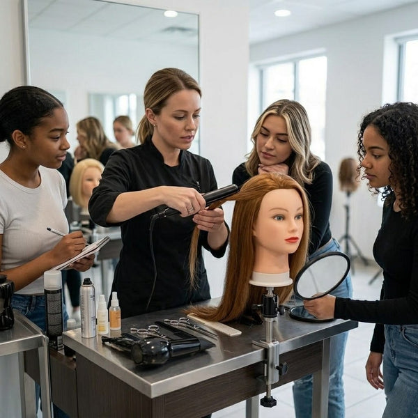 Globalstar Mannequin Training Head – Golden Hair Hairdressing Practice Head for Salon & Academy