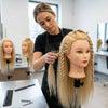 Globalstar Mannequin Training Head – Black Hair Hairdressing Practice Head for Salon & Academy
