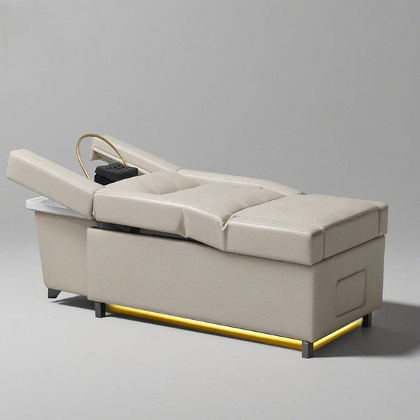 Globalstar Modern Fully Reclining Aromatherapy Spa Bed – 3-Motor PU Leather Massage & Shampoo Table