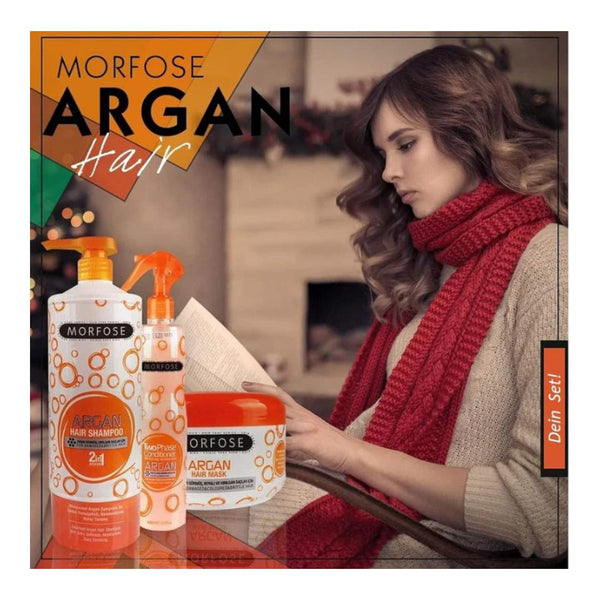 Morfose Milk Therapy 3-Piece Hair Care Set – Shampoo, Mask & Double Phase Blow Milk for Nourished, Shiny Hair