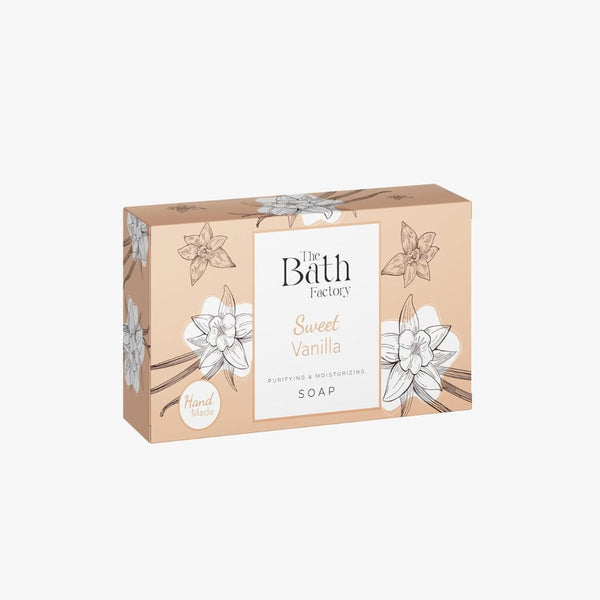 The Bath Factory Sweet Vanilla Soap – Moisturizing Face & Body Cleanser, 80g