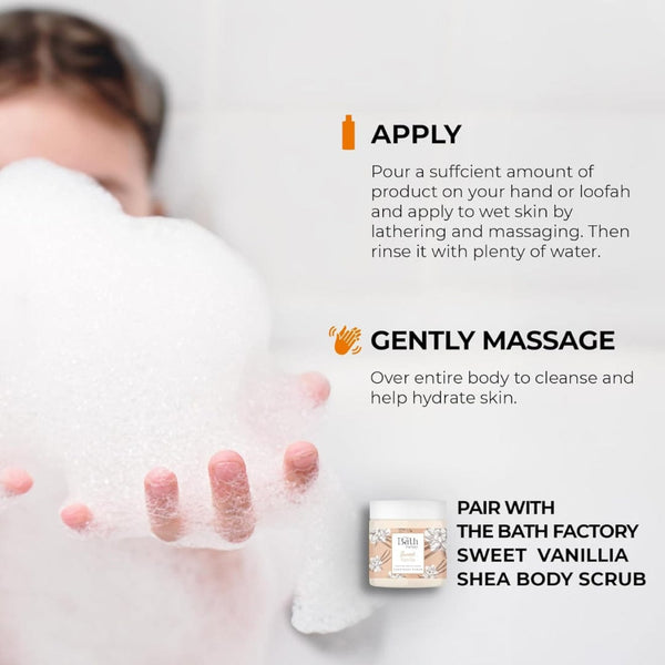 The Bath Factory Sweet Vanilla Shower Gel – Gentle Cleansing & Nourishing, 400ml